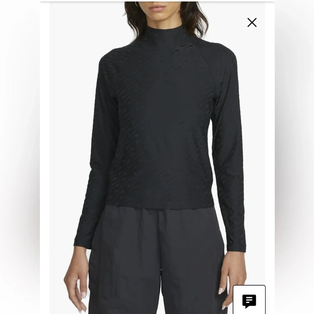 Nike Sportswear Icon Clash Mock Neck Long Sleeve Top Women's Size Small